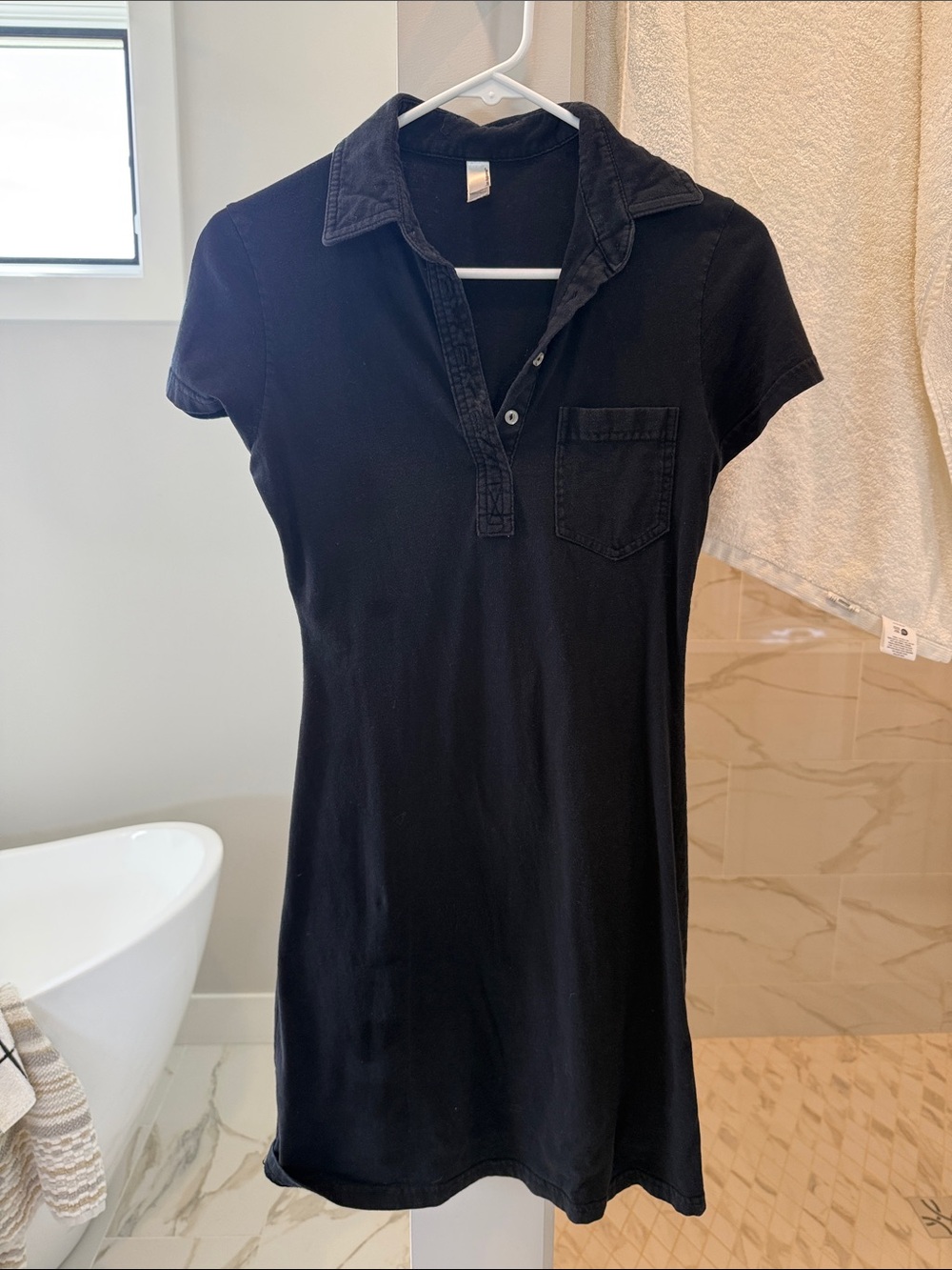 American Apparel Black Short-Sleeve Crewneck Dress